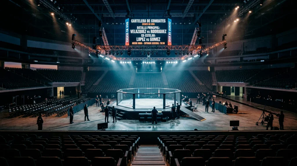 Reloj de combate de UFC mostrando el numero de round junto a cuotas de apuestas en pantalla